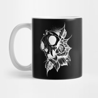 Skull And Rose (white version) Mug